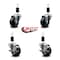 Service Caster 3'' Soft Rubber Wheel Swivel 1-3/8'' Expanding Stem Caster Set 2 Brakes, 4PK SCC-EX20S314-SRS-2-TLB-2-138 - alternate 5